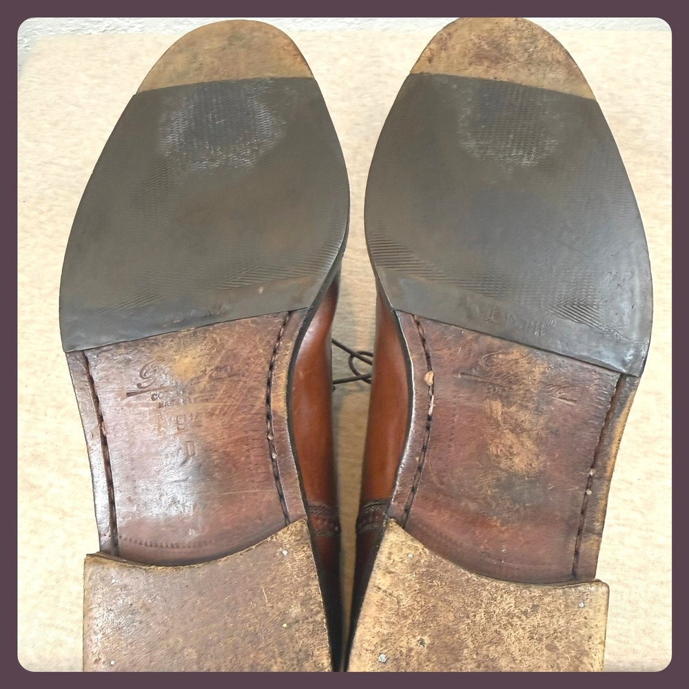 Cole Haan Briaano Mens Brown Leather Cap Toe Oxford Dress Shoes Made in Italy - Picture 11 of 11